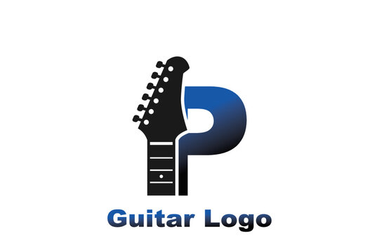 Initial Letter P Guitar  Logo