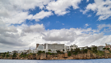 Turkey, Antalya, Kaleiçi, travel, clouds and blue sky, sea, building