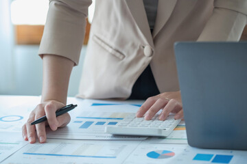 Marketing, Financial, Accounting, Planning, Team of female businessmen and economists use...