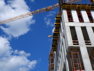 building with crane