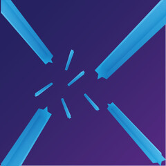 Background blue big and small sticks