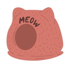 pink house bed for a cat. flat illustration isolated on white background 