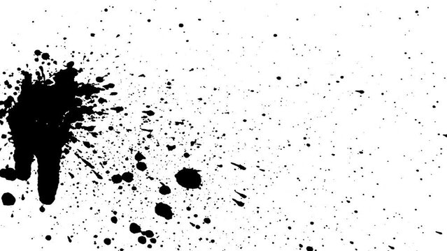 Black ink splash on a white background for luma and mask composition