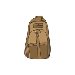 Colorful camping backpack doodle illustration in vector. Colorful camping backpack illustration in vector