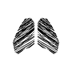 Abstract line lung icon logo vector