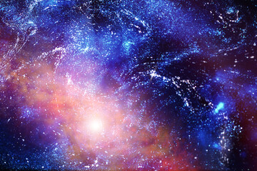 Universe in a distant galaxy with nebulae and stars