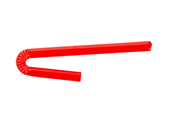 Red straw isolated on white background, full depth of field. File contains clipping path.