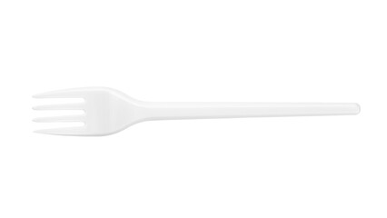 Disposable plastic fork isolated on white background, full depth of field. Design element.