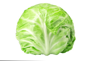 Fototapeta premium Head of young cabbage, isolated on white background, full depth of field. File contains clipping path.