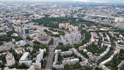 View from above on the old city center of Kharkov 