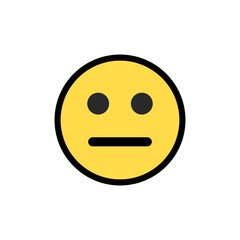 Emoji neutral yellow smile ratings to display customer feedback satisfaction rate - Vector emoticons faces collection with expressions to show good bad client feedback