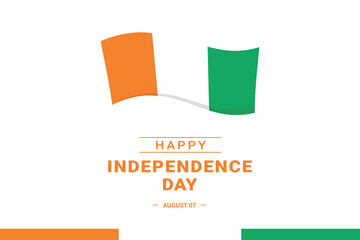Cote d'Ivoire Independence Day. Vector Illustration. The illustration is suitable for banners, flyers, stickers, cards, etc.