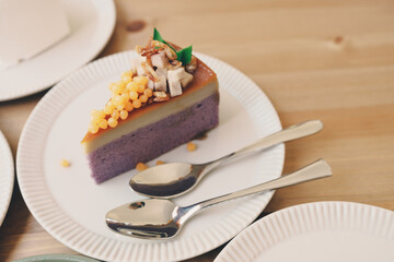 Chocolate Carrot Cake and Coffee at a Beautiful Garden Cafe in Seoul, South Korea	
