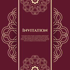 Wedding invitation and announcement card with ornament in arabian style. - Vector.