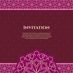 Wedding invitation and announcement card with ornament in arabian style. - Vector.