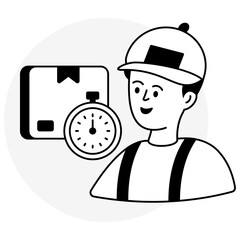 Premium download icon of parcel delivery time