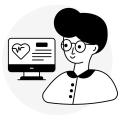 Modern design icon of online healthcare