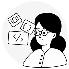 Editable design icon of coding