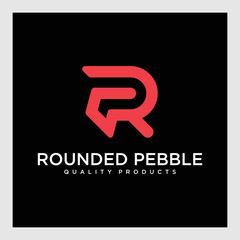 Unique RP initial logo design with red begroud black color