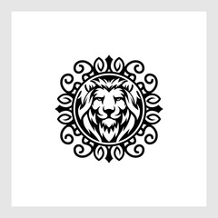 Lion Head Logo / Elegant Lion Face Vector