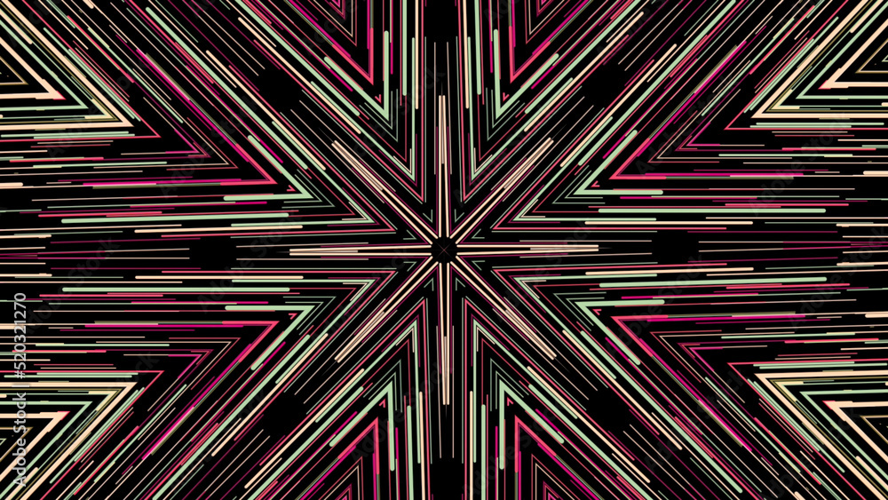 Poster gorgeous abstract colorful kaleidoscope pattern. animation. hypnotic abstract kaleidoscope with movi