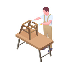 Stool Assembly Worker Composition