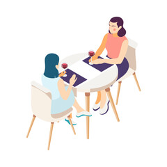 Female Friends Drinking Composition