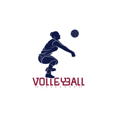 Volleyball player silhouette vector illustration design. creative design