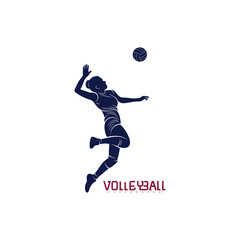 Fototapeta na wymiar Volleyball player silhouette vector illustration design. creative design
