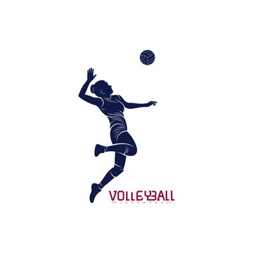 Volleyball player silhouette vector illustration design. creative design