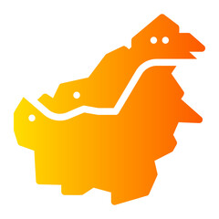 Borneo Island gradient icon
