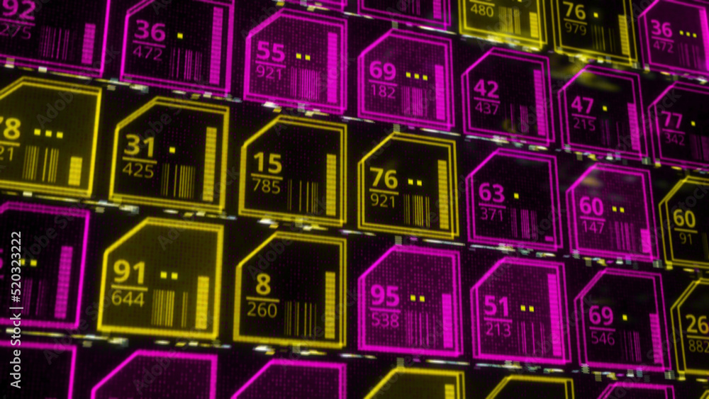 Poster high-tech colorful abstraction of futuristic big data information technology concept. animation. sto