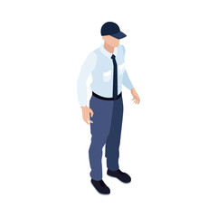 Bank Worker Isometric Composition