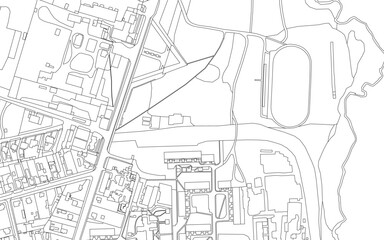 Vintage map background. Urban city top view. Vector Illustration.