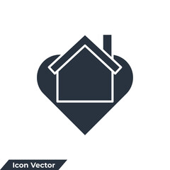 dream house icon logo vector illustration. love and house symbol template for graphic and web design collection