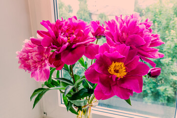 bouquet of pink flowers in a vase