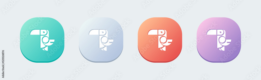 Poster toucan solid icon in flat design style. simple bird logotype vector illustration.