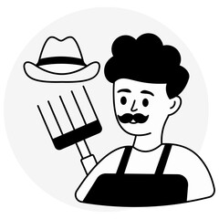 Modern design icon of chef