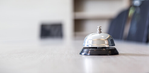Hotel service bell , concept of first class service business. - obrazy, fototapety, plakaty