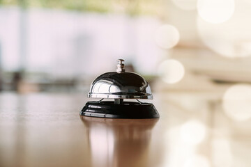 Hotel service bell , concept of first class service business.
