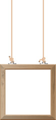 Wooden frame hanging with ropes clip art