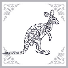 Kangaroo zentangle arts isolated on white background.