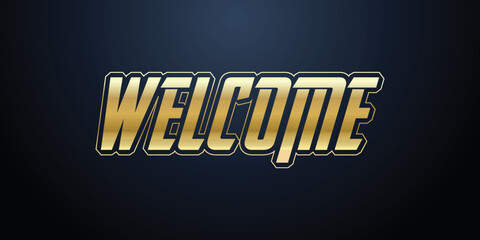Luxury gold Welcome text logo template 
