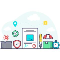 An illustration design of logistic agreement