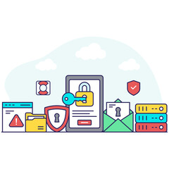 Trendy vector design of mobile security