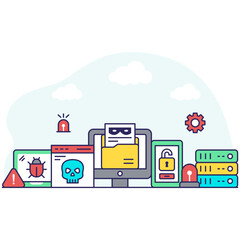 Premium download illustration of folder hacking