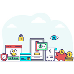 Perfect design illustration of mobile money withdrawal