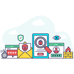 Fototapeta premium Trendy vector design of debugging