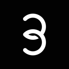 Modern letter B with overlapping line logo design