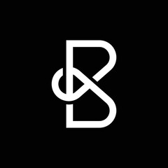 Modern letter B with overlapping line logo design © kura